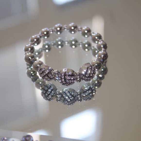 Jenna Jewelry - 14kt White Gold Plated pave bracelet